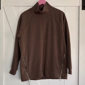 Athleta Taupe Turtleneck Sweatshirt.